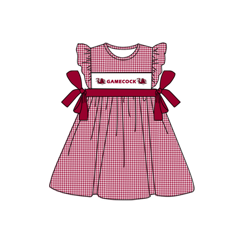 custom style football team gamecock maroon flutter sleeve girls dress