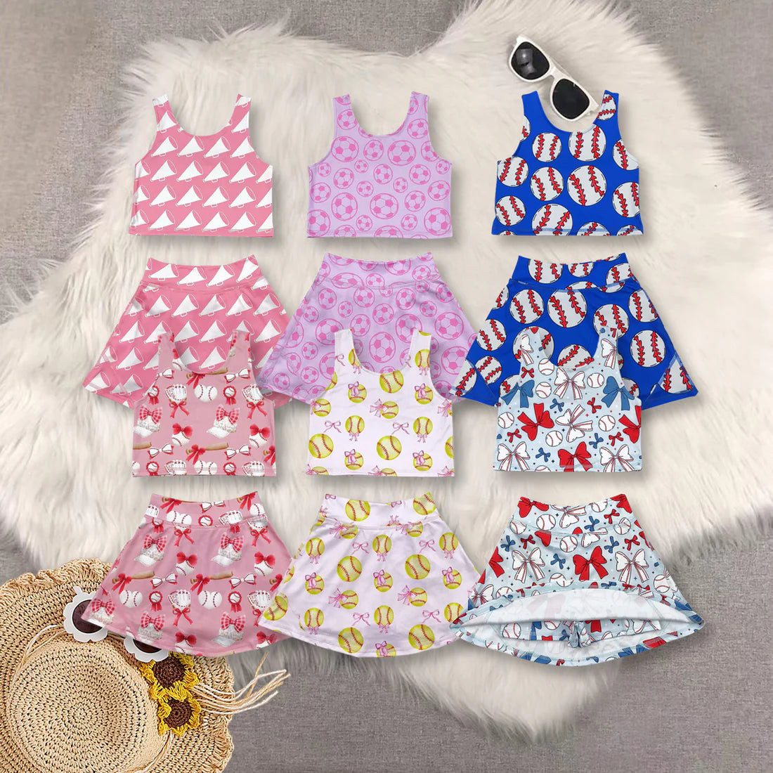 yoga skirt with shorts girls set RTS Sibling Clothes