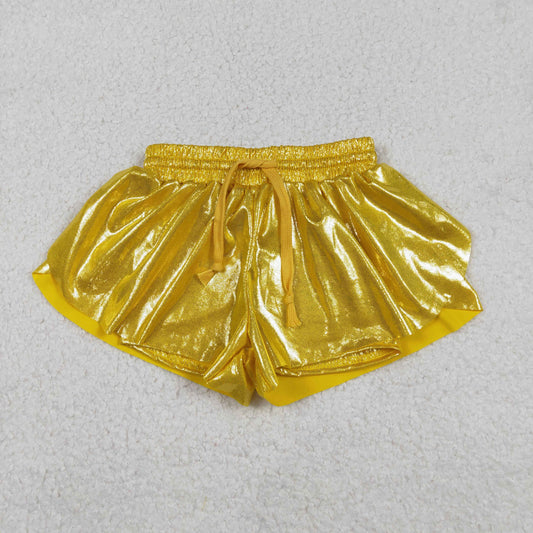 SS0687 yellow leather girls shorts