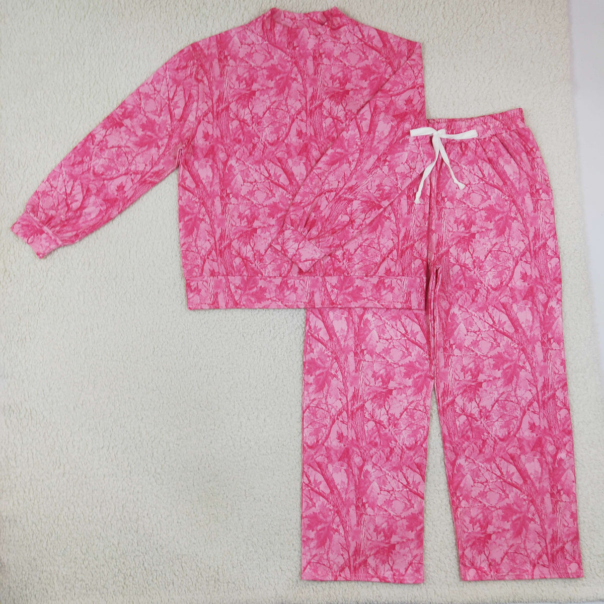 GLP3651 Hunting Hot Pink Long Sleeve Pants Adult Women Set