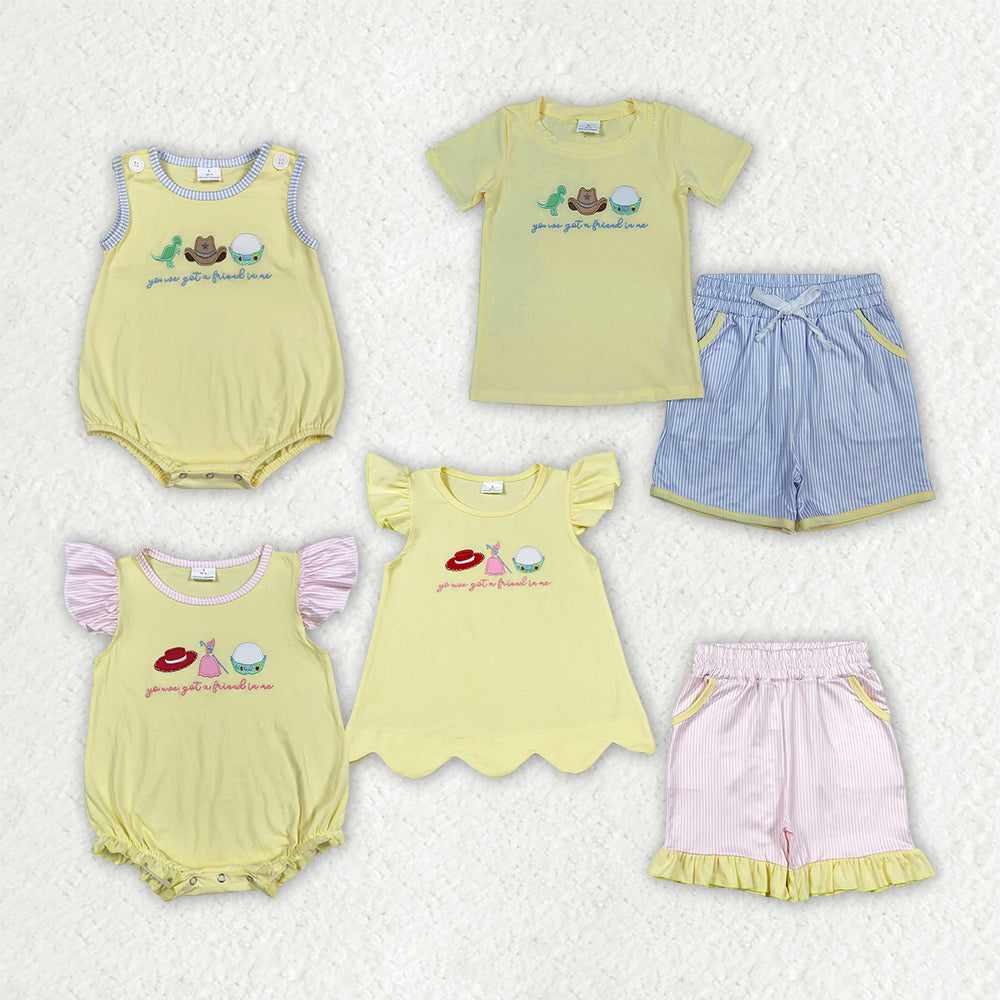 Embroidery Cartoon Toy RTS Sibling Clothes