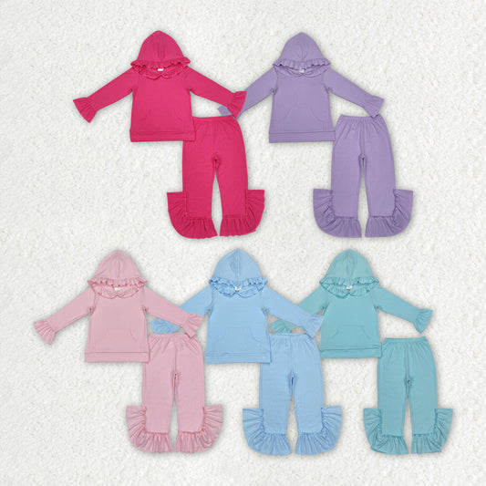 colorful pocket hoodie pants girls set RTS sibling clothes