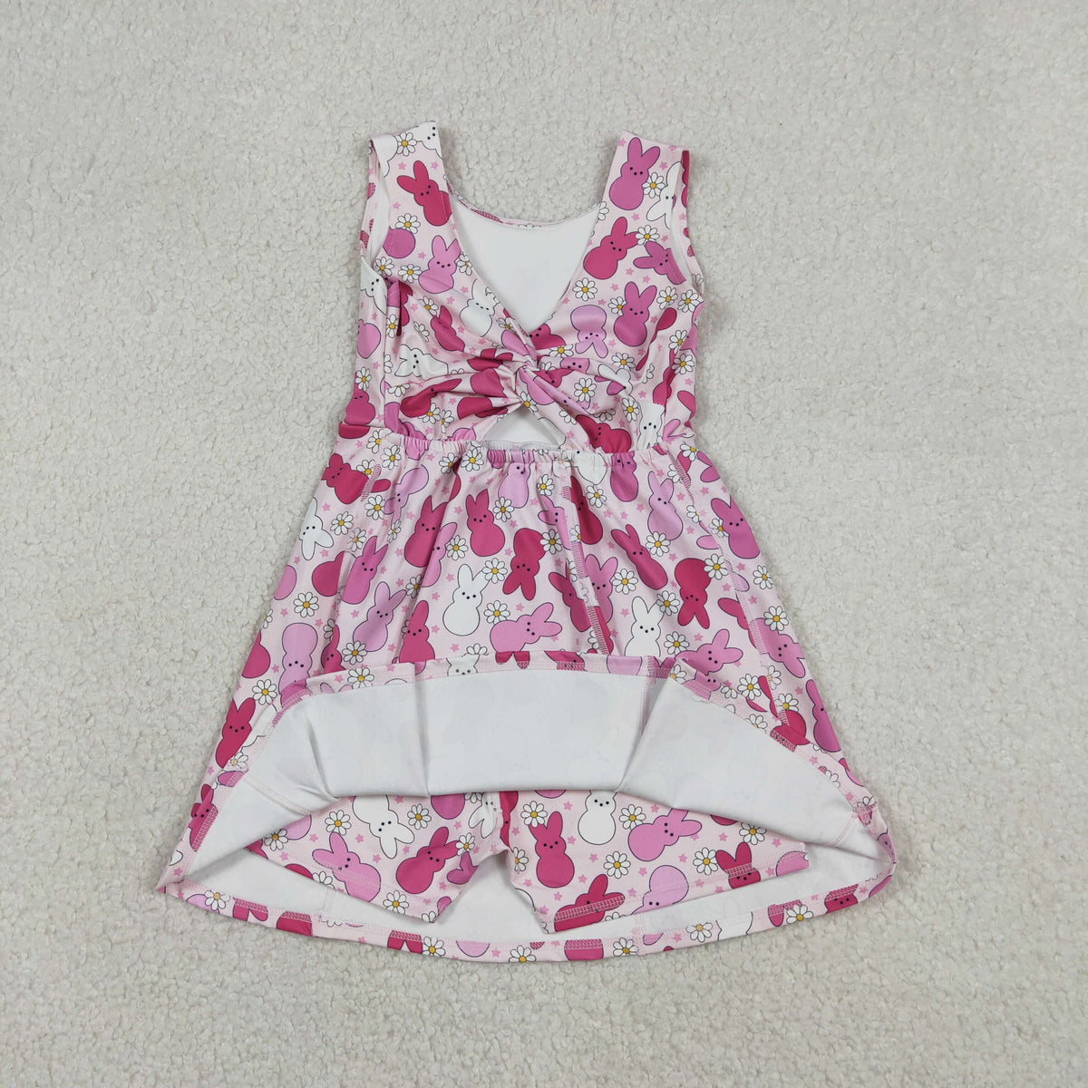 GSD3053 Easter Peep Hot Pink Sleeveless Skorts Girls Dress
