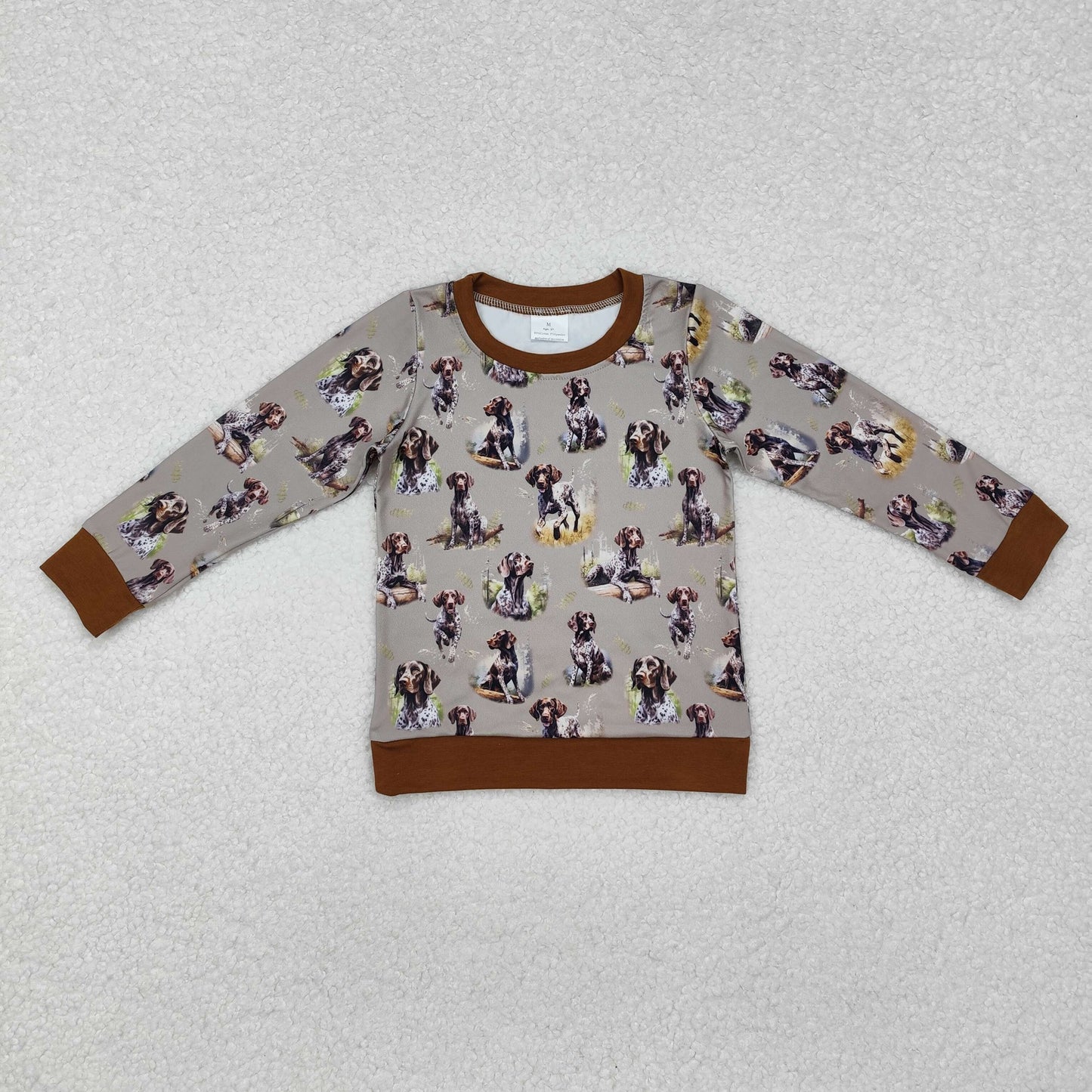 BT1059 Hunting season dog brown long sleeve boys pullover