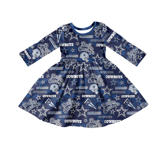 custom S 9.14 Team blue long sleeve girls dress