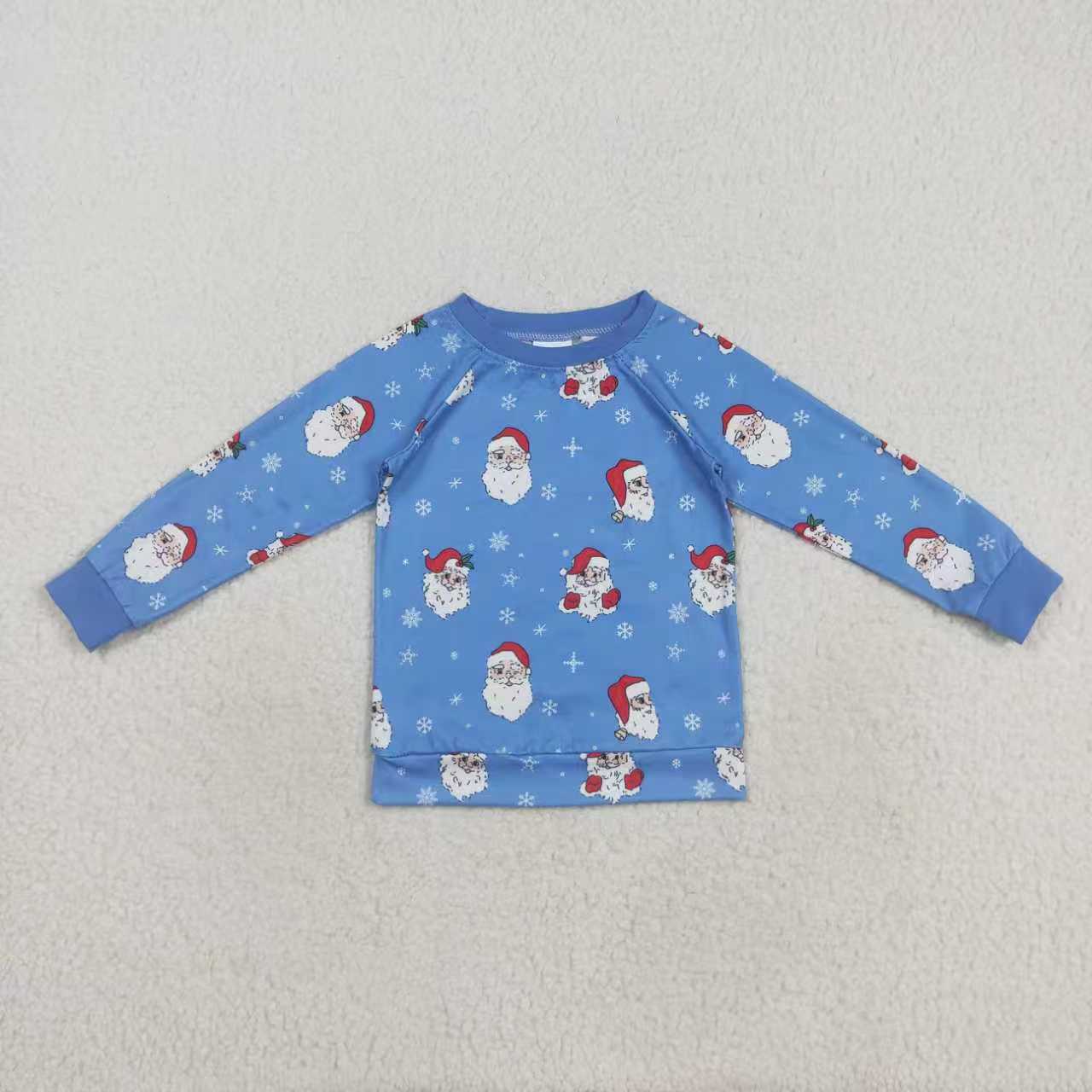 Christmas Santa pink/blue top RTS sibling clothes