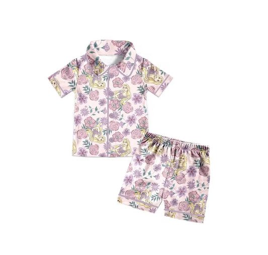 Custom S 8.2 Pink princess flowers short sleeve shorts please order before 15th August