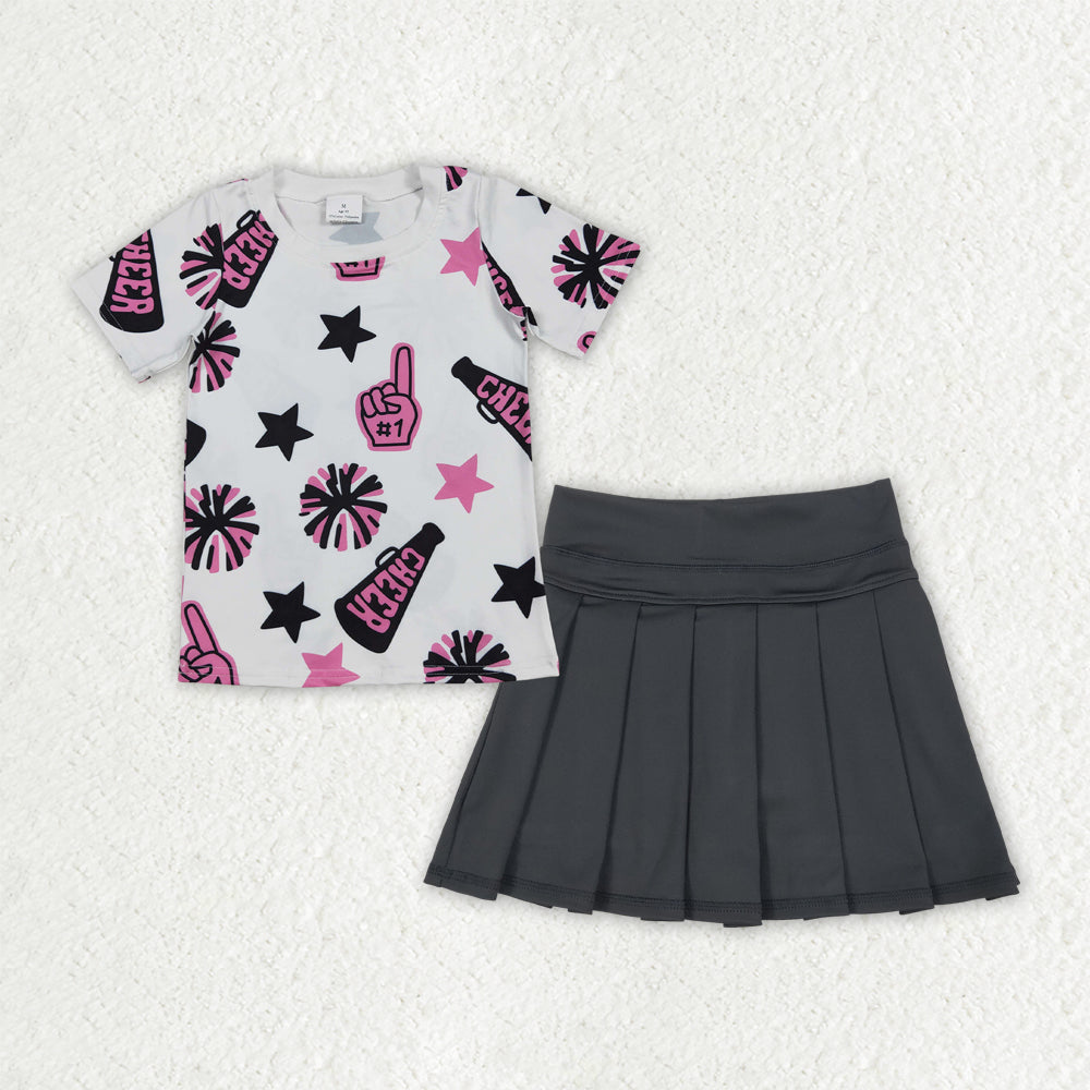 cheer star top yoga skirt skort girls set RTS Sibling Clothes