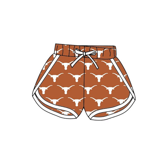 custom S cow brown girls shorts