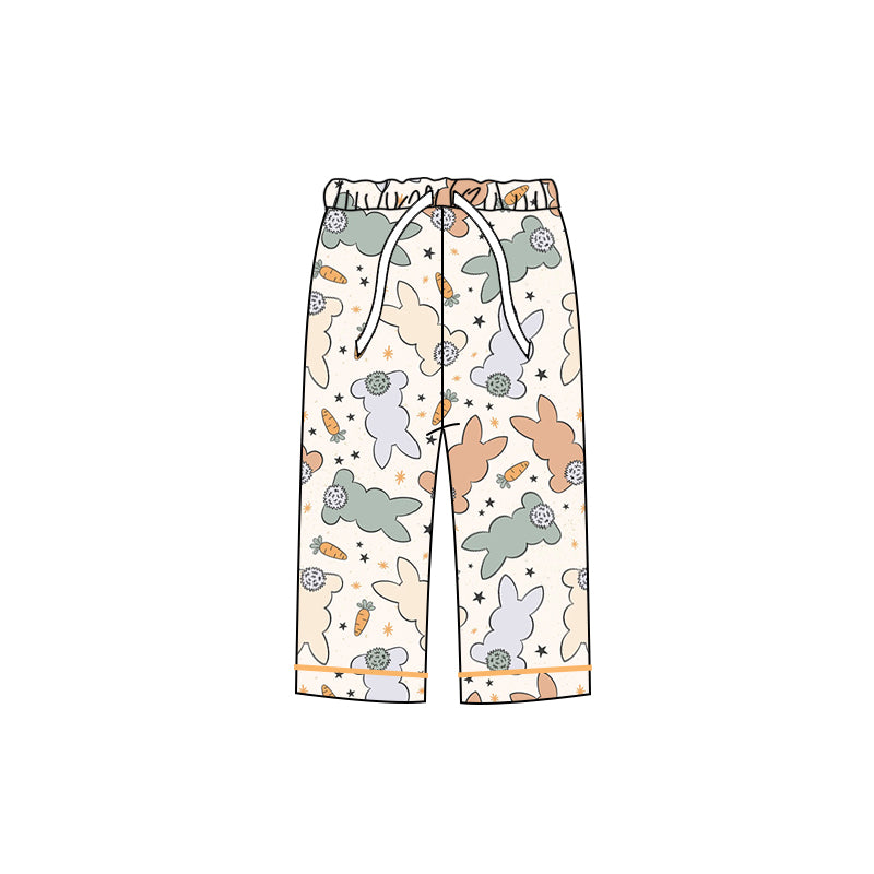 custom Easter colorful rabbit carrot adult milk silk pants