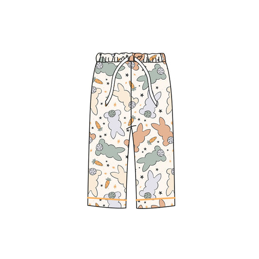 custom Easter colorful rabbit carrot adult milk silk pants