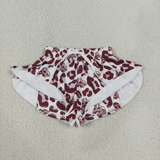 SS0820 Yoga Football Item Camo Girls Shorts