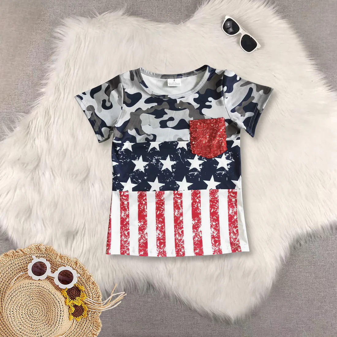 July 4th star flag Top RTS Sibling Clothes