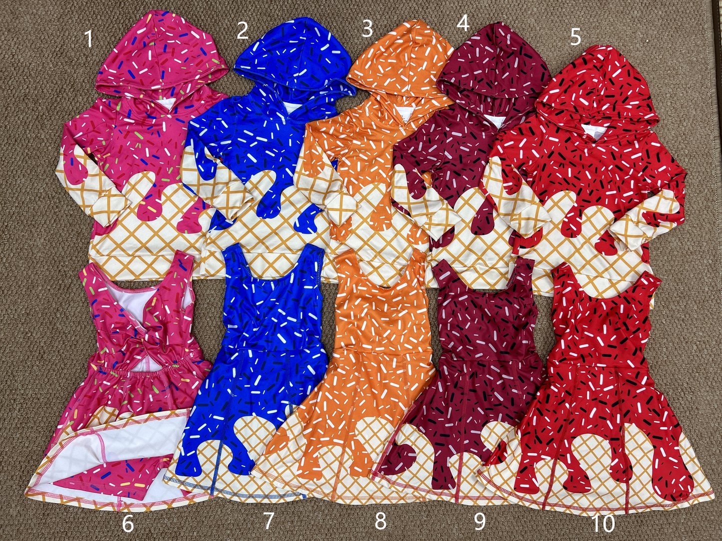 ice hoodie/yoga skorts dress RTS sibling clothes