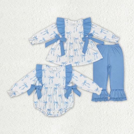 blue bows RTS sibling clothes