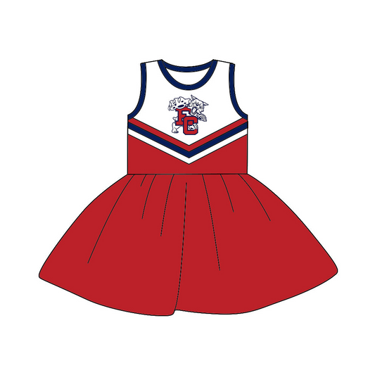 custom S 8.9 Red sleeveless cheerleader dress