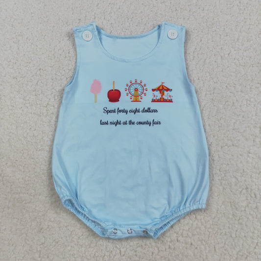 SR3056 spent feily cight dollars blue sleeveless boys romper