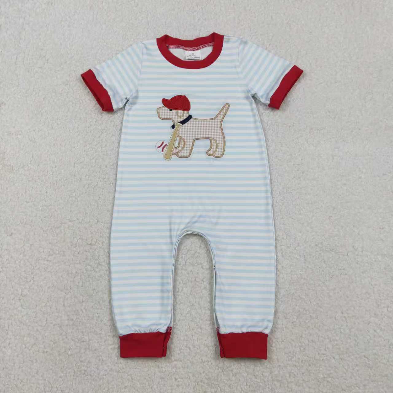Embroidery Baseball Dog Romper/Set RTS Sibling Clothes