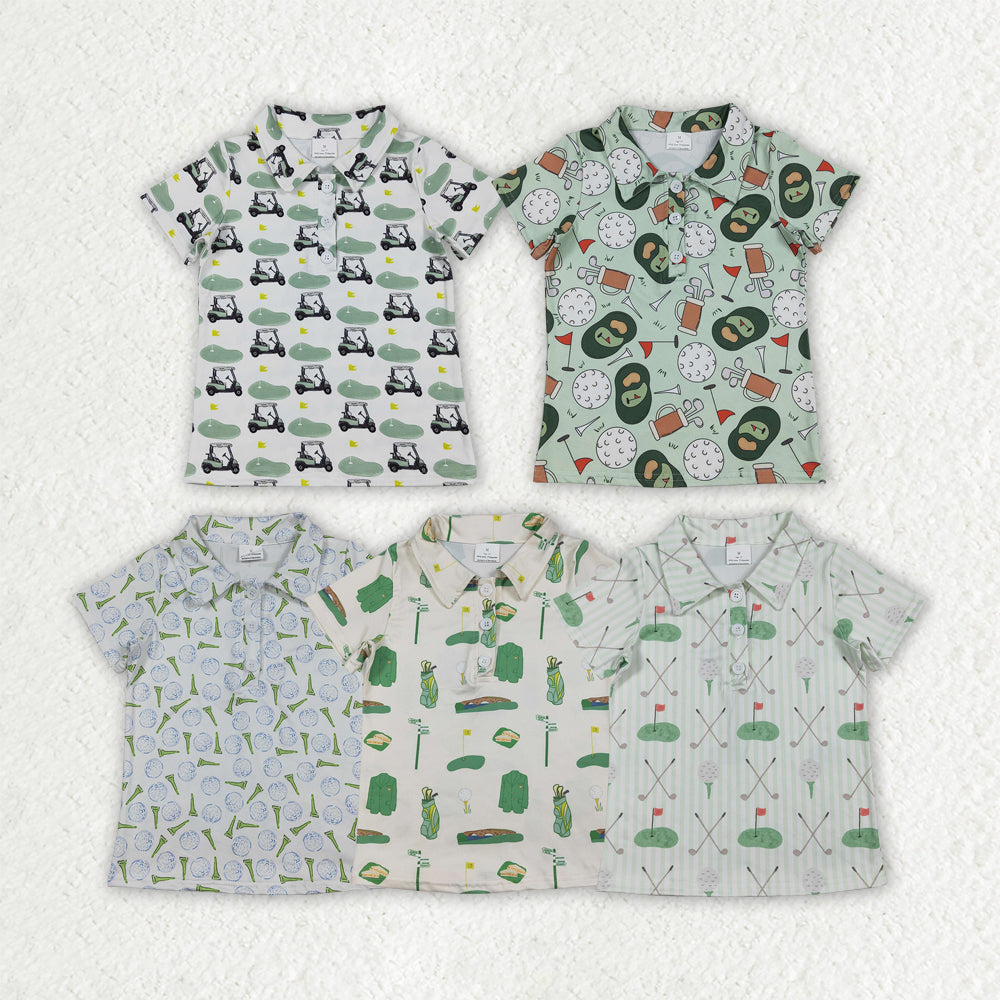 Golf Style Short Sleeve Boys Top Sibling Clothes RTS