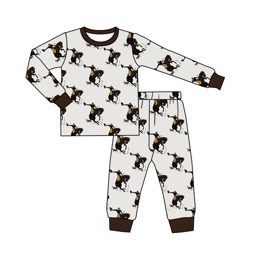 custom Western horse riding long sleeve pants boys pajamas