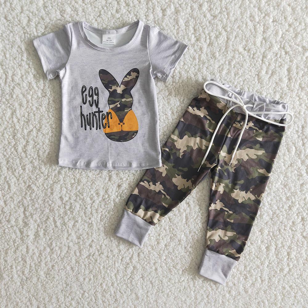 Easter Camo Shorts Sleeve Boys Outfits