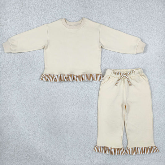 GLP3645 Sweatshirt White Long Sleeve Pants Girls Set