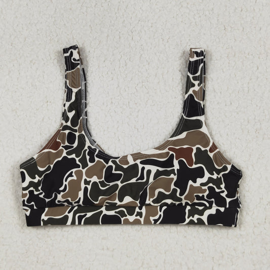 S0566 hunting camo adult woman swimsuits top