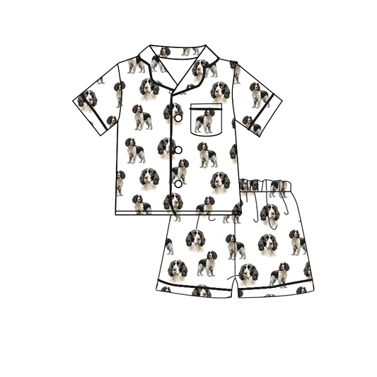 custom style cute dog 6 short sleeve shorts kids pajamas