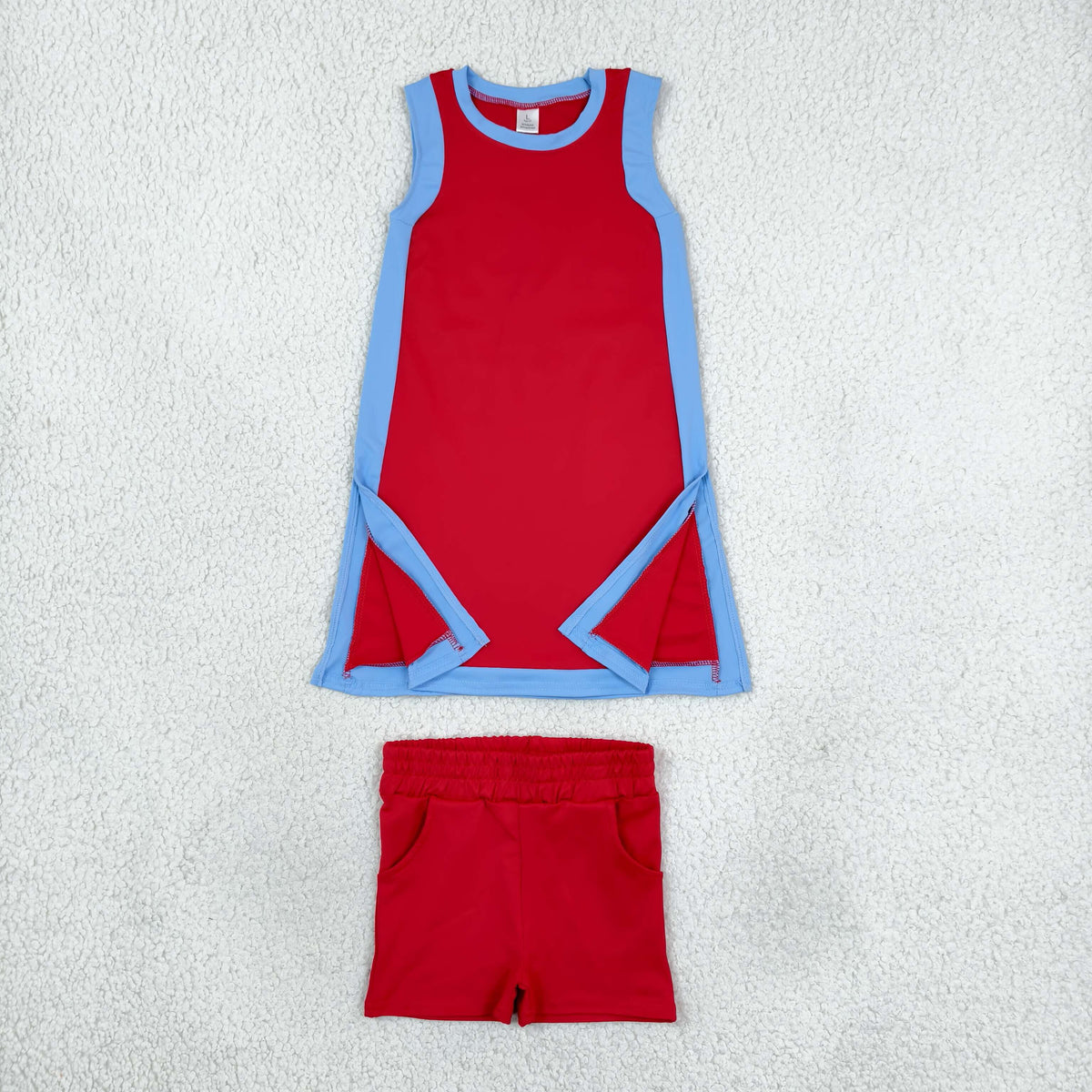 GSSO3846 Yoga Red Sleeveelss With Shorts Girls Set GDS4255+SS0960