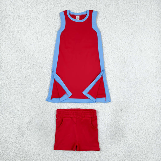 GSSO3846 Yoga Red Sleeveelss With Shorts Girls Set GDS4255+SS0960
