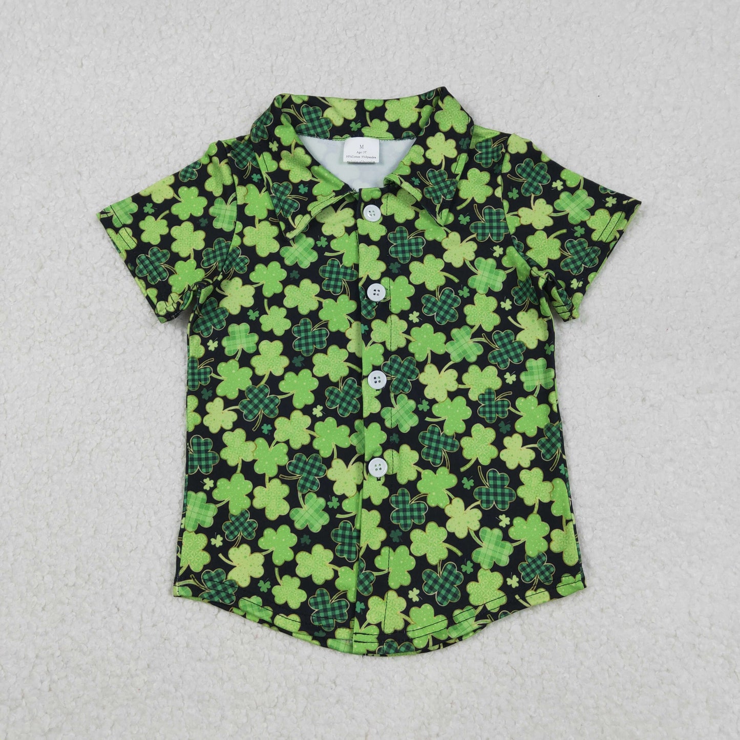 BT1455 St Patrick clover short sleeve boys top