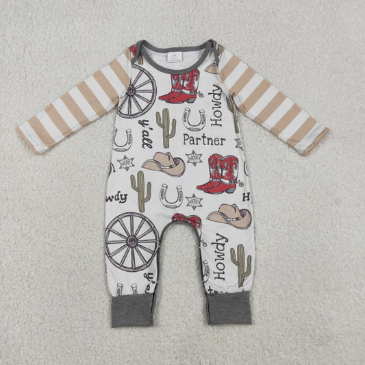 LR2977 Western Howdy Partner Long Sleeve Boys Romper