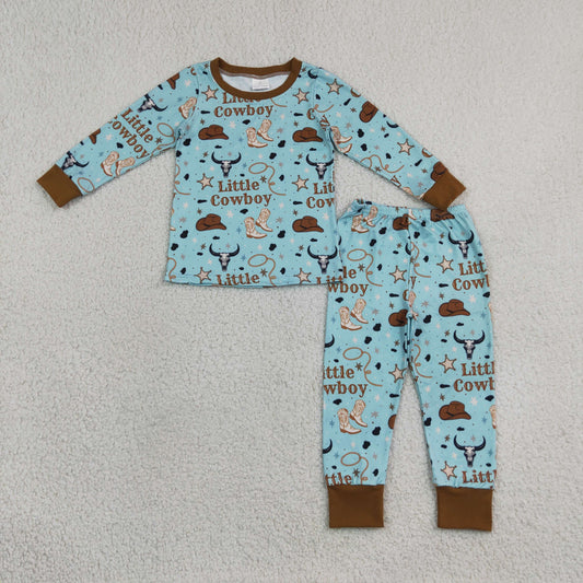 BLP1485 Little Cowboy Blue Long Sleeve Pants Boys Pajamas
