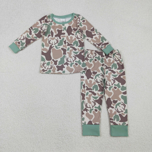 BLP1232 hunting camo deer long sleeve pants boys pajamas