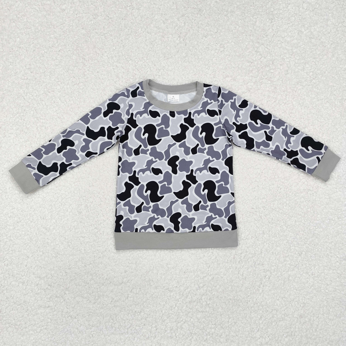 BT1061 grey camo long sleeve boys pullover