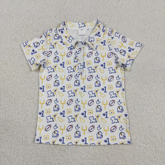 BT1763 Team Purple Yellow Short Sleeve Boys Top