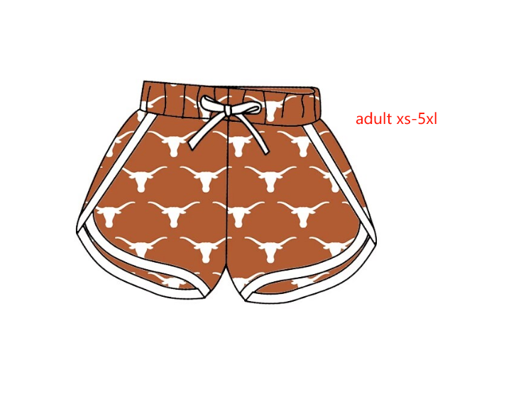 Custom S cow brown adult shorts