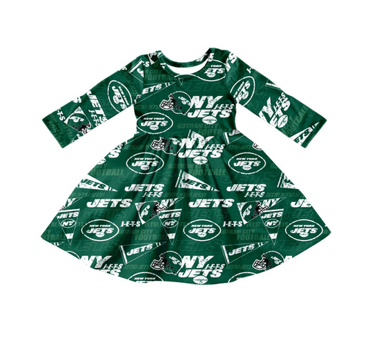 custom S 8.12 Team green long sleeve girls dress