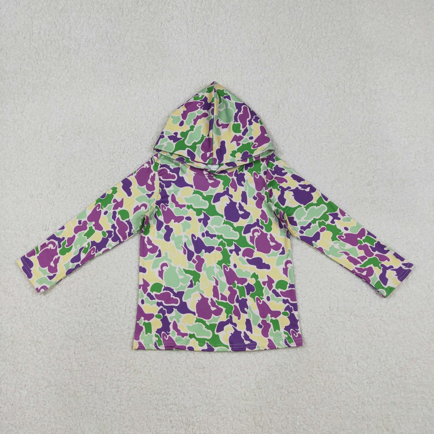 BT1507 Mardi Gras Camo Hoodie Long Sleeve Boys Top