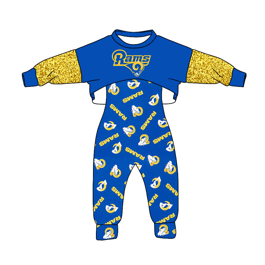 custom Blue long sleeve jumpsuit set