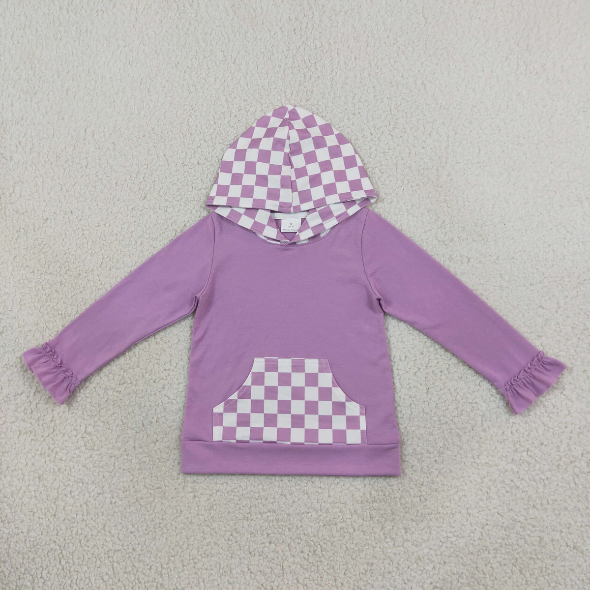 GT1852 Purple Pocket Hoodie Long Sleeve Girls Top