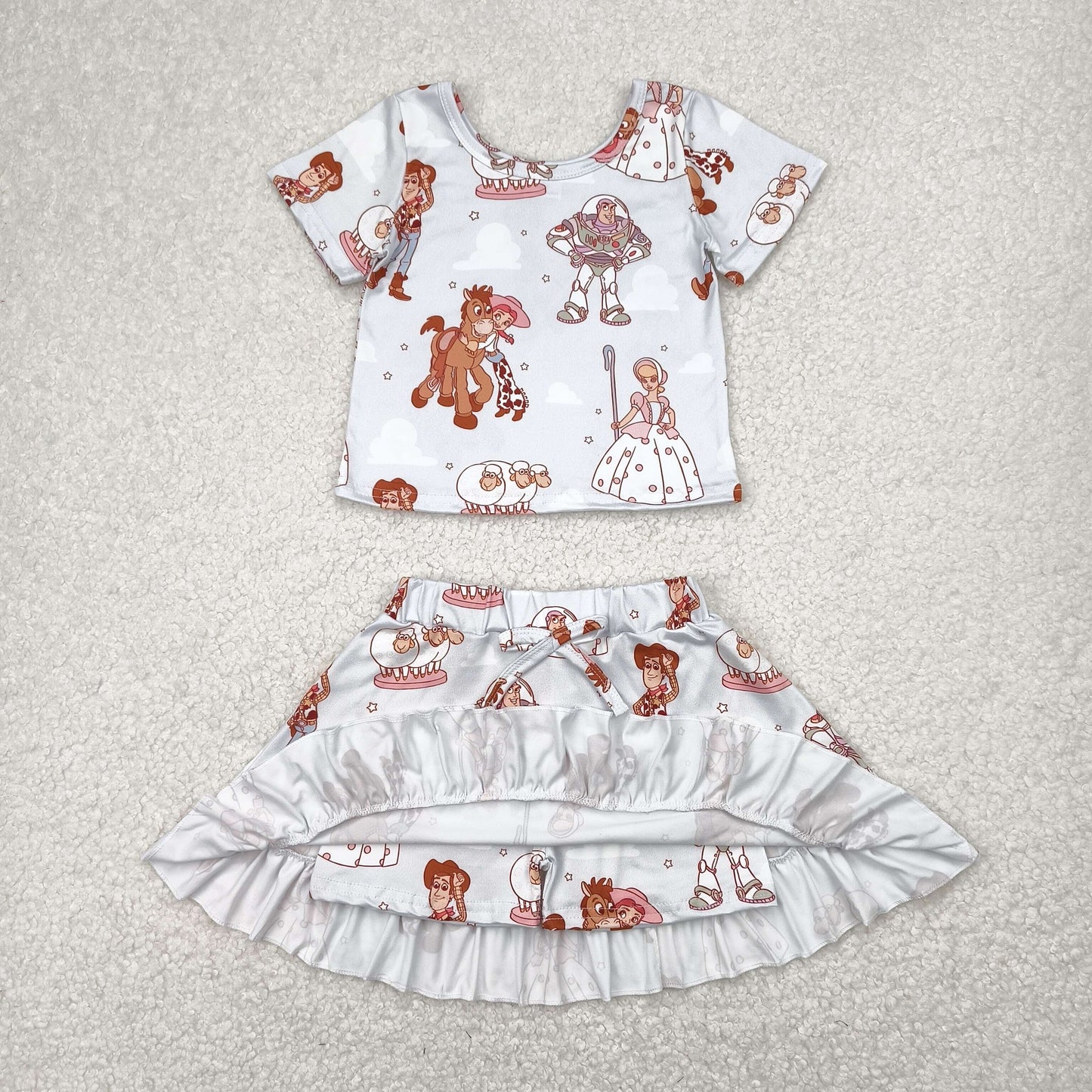 GSD2359 cartoon horse toy short sleeve skirt girls dress