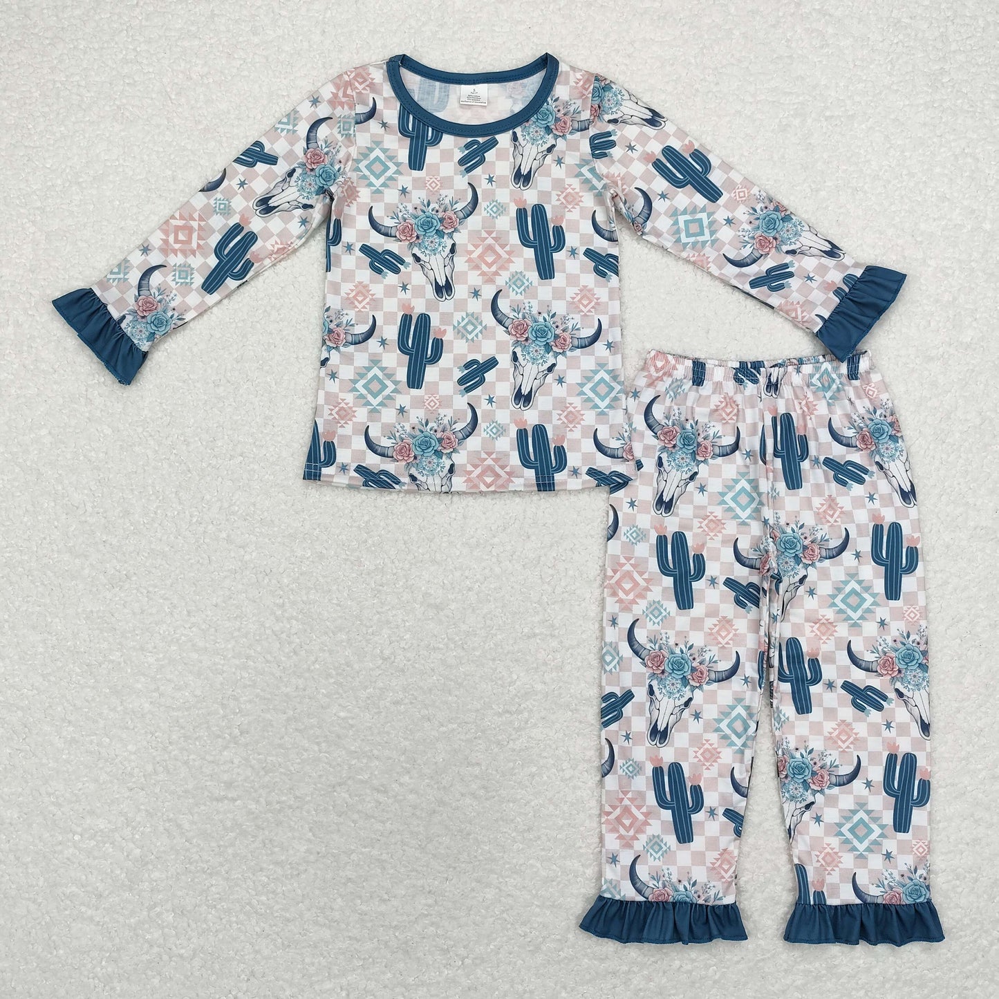 Western Aztec cow pajamas bamboo RTS sibling clothes