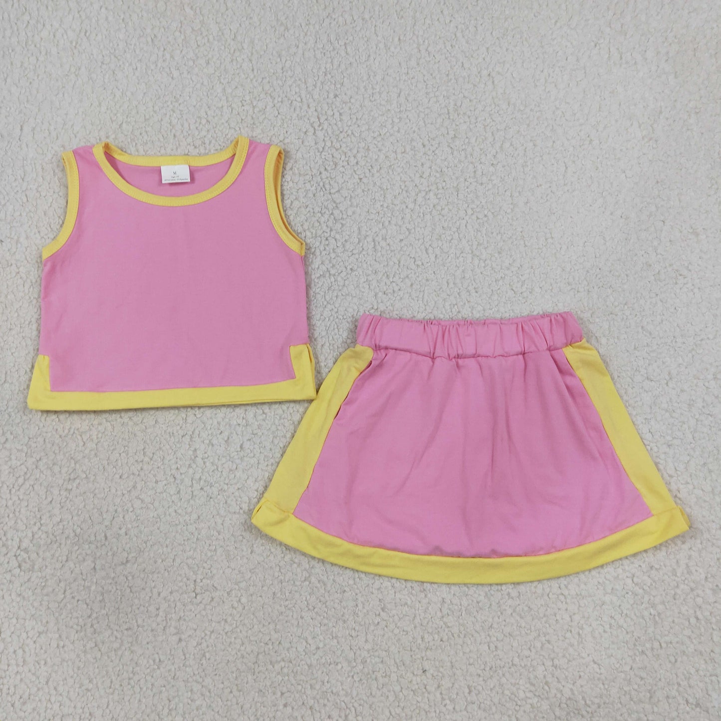 GSD4187 Pink Sleeveless Skorts Girls Set