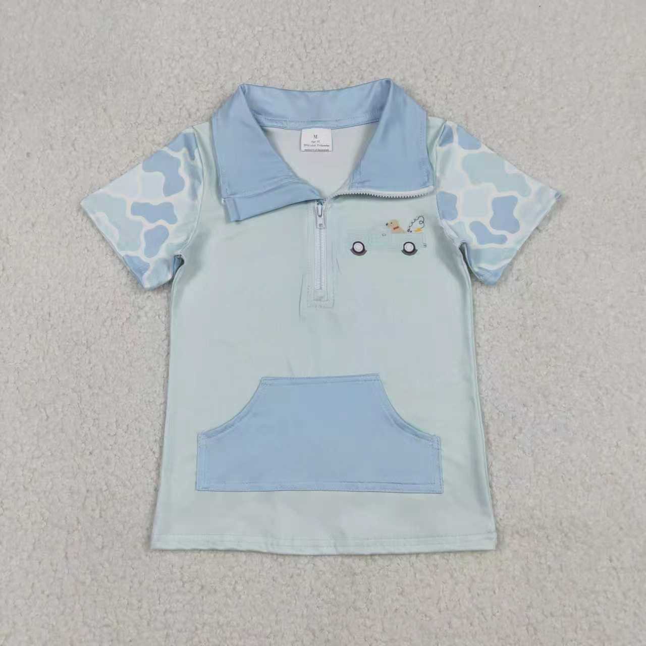 Hunting Style Pocket Zipper Boys Top Sibling Clothes RTS