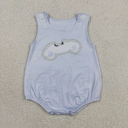 SR4013 Car Blue Sleeveless Boys Romper