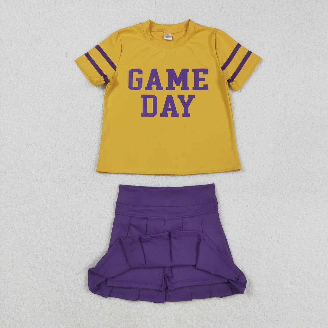 yoga screen print game day yoga skorts girls set RTS Sibling Clothes
