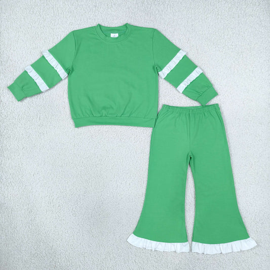 GLP3717 Green Long Sleeve Pants Girls Set GT1858+P1168
