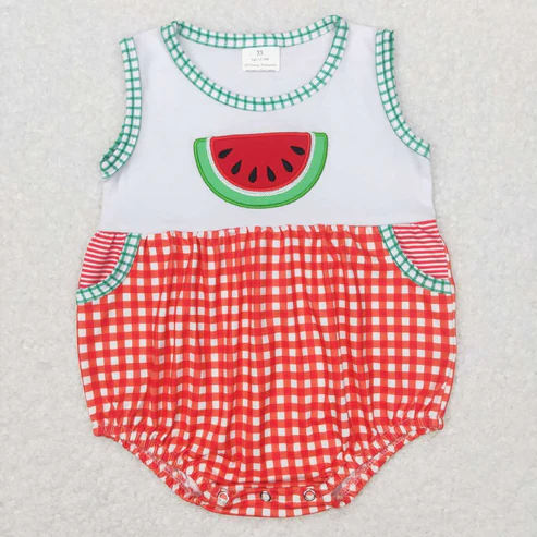 embroidery watermelon RTS sibling clothes