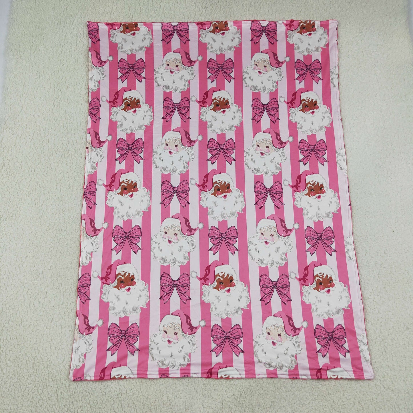 BL0255 Christmas Santa Bows Baby Blanket